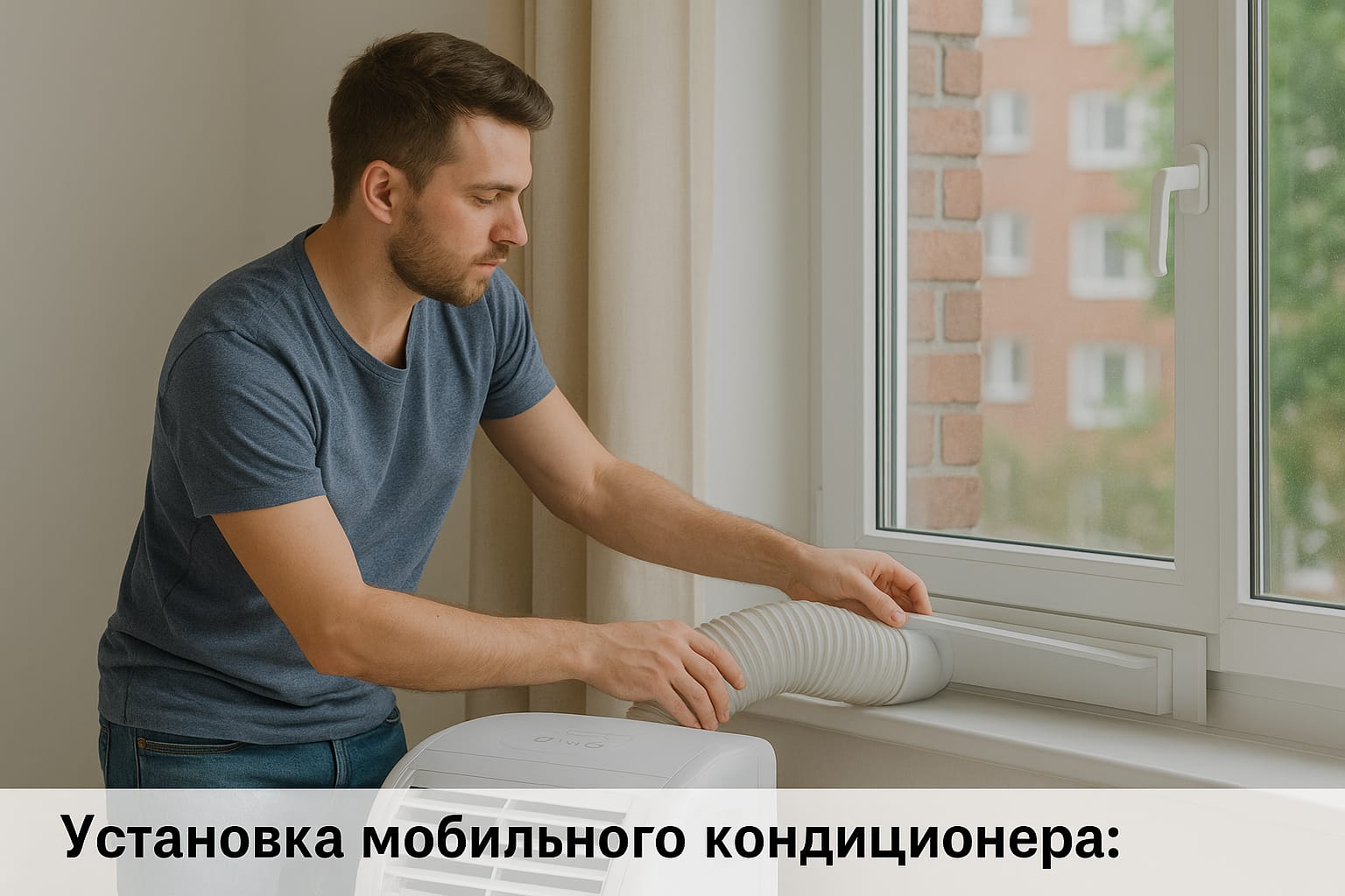 Установка мобильного кондиционера Установка мобильного кондиционера