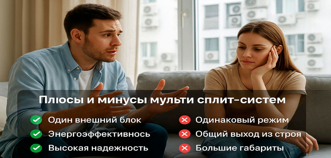 Преимущества мульти-сплит систем Преимущества мульти-сплит систем