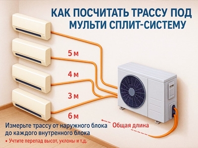 Как посчитать трассу под мульти сплит систему