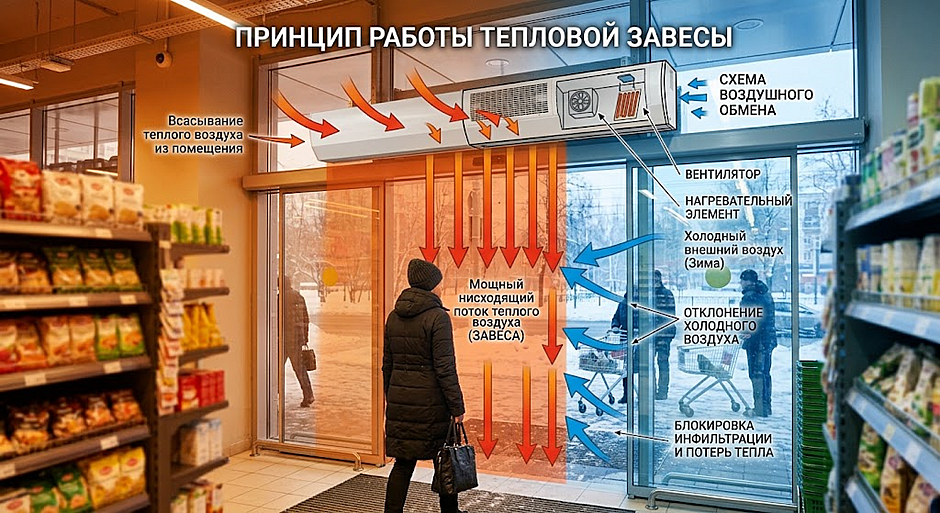 Принцип работы: физика аэродинамического барьера Принцип работы: физика аэродинамического барьера