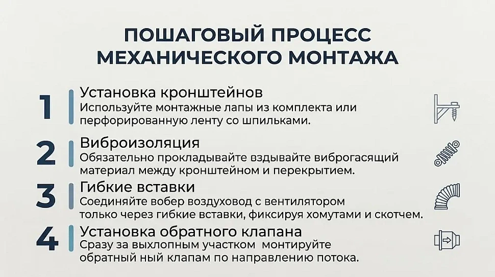 Пошаговый процесс механического монтажа Пошаговый процесс механического монтажа