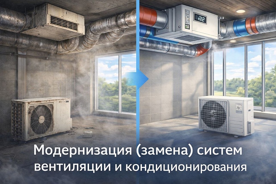 Модернизация (замена) систем вентиляции и кондиционирования