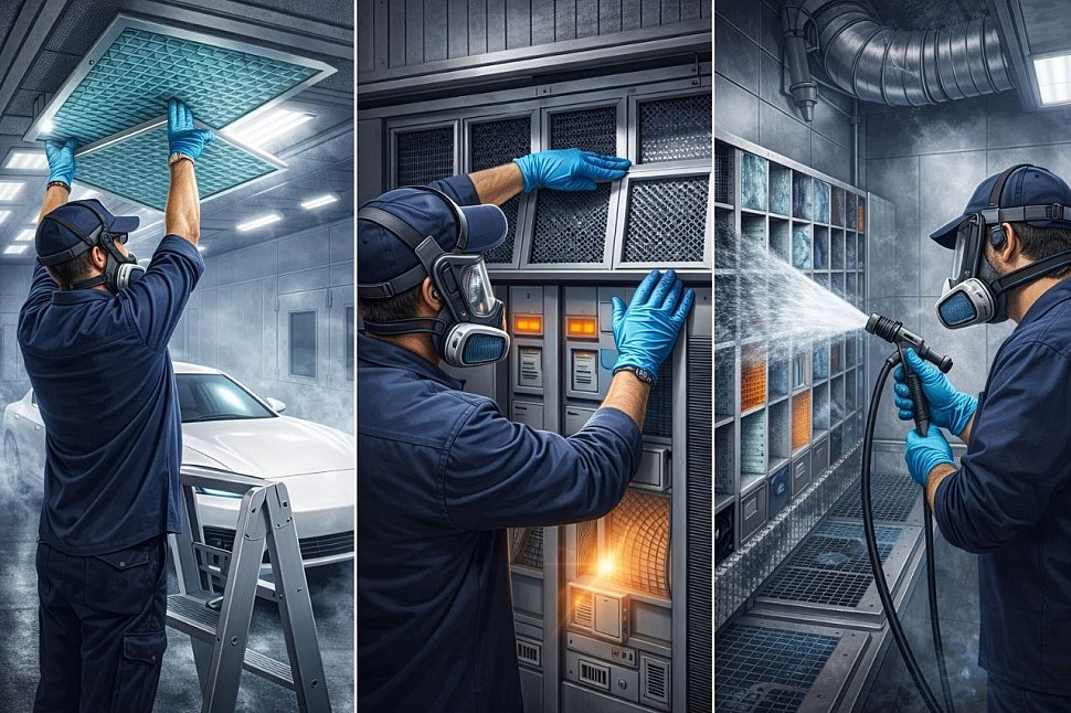 Обслуживание вентиляционной системы покрасочной камеры