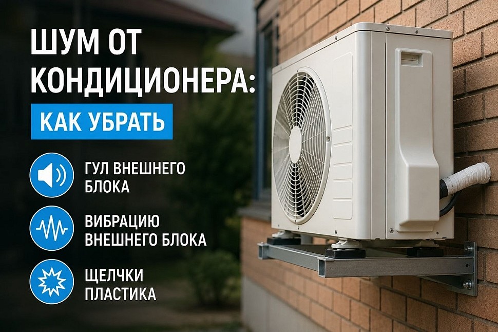 Шум от кондиционера: как убрать гул, вибрацию внешнего блока и щелчки пластика Шум от кондиционера: как убрать гул, вибрацию внешнего блока и щелчки пластика