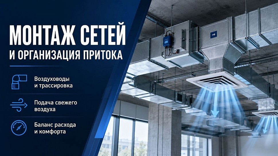 Монтаж сетей и организация притока