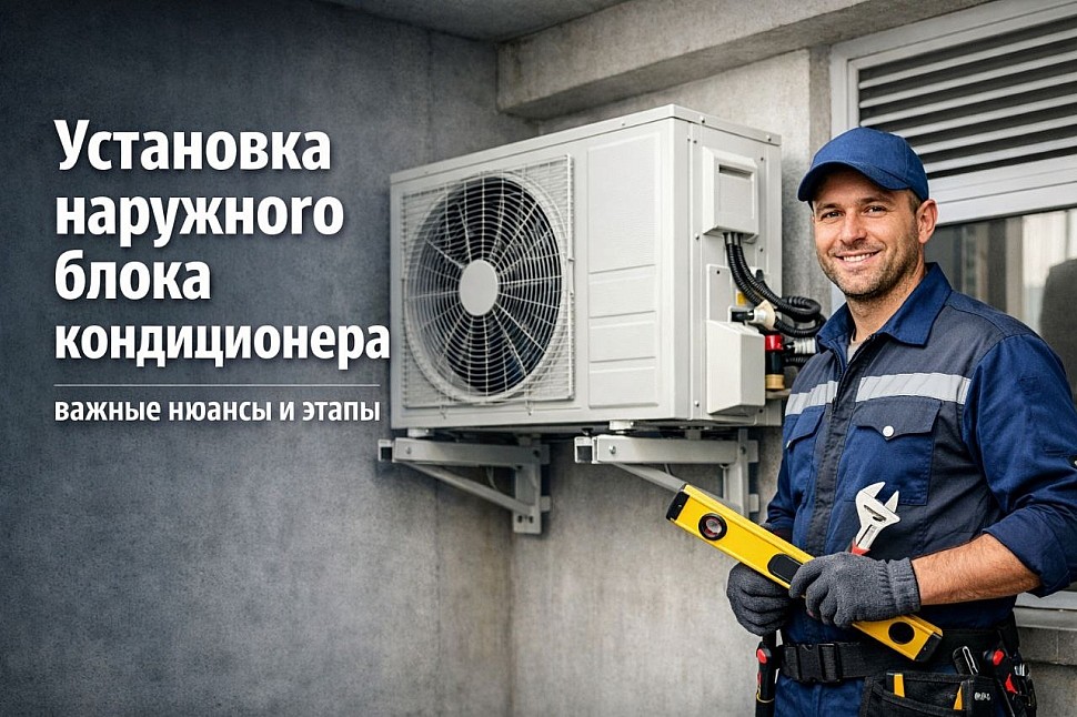 Установка наружного блока кондиционера