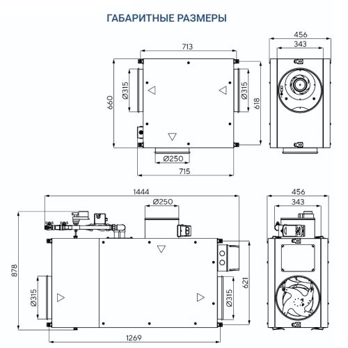 Приточно-вытяжная установка Turkov Capsule pool 1500 W 2R. Фото 8