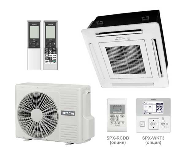 Кассетный кондиционер Hitachi RAI-25RPA / RAC-25NPA Кассетный кондиционер Hitachi RAI-25RPA / RAC-25NPA