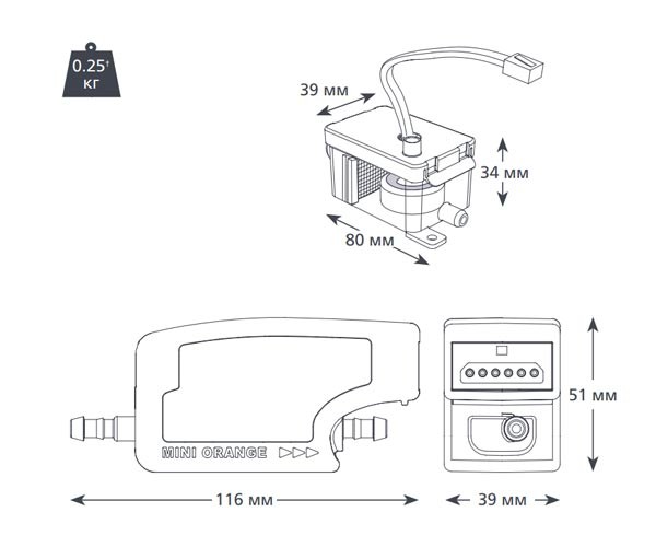 Дренажная помпа Aspen Silent + Mini Orange. Фото 3 Дренажная помпа Aspen Silent + Mini Orange. Фото 3