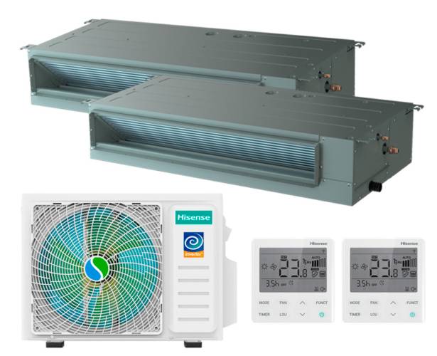 Мульти сплит-система Hisense канального типа 2х ADT-09UX4RBL8 / AMW2-18U4RXC